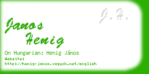 janos henig business card